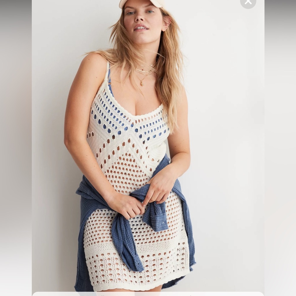 Aerie Crochet Cover Up Mini Dress xl